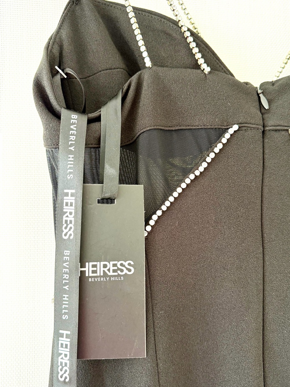 Heiress Beverly Hills New Black Diamanté Crystal-Detail Strappy Maxi Dress - Picture 9 of 14